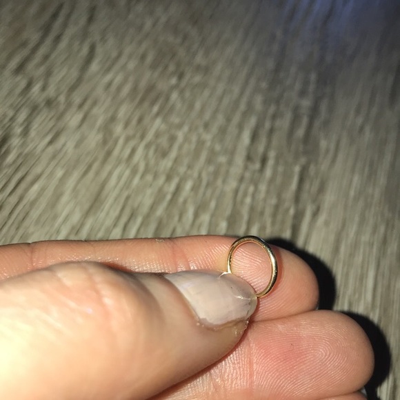 14k Gold Endless Thin Hoop - Picture 4 of 5